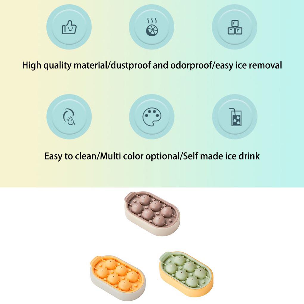 Ice-cube Tray 6grid Pengganti Warna Solid Tidak Bau Dicuci DIY Musim Panas Es Blok Cetakan Cetakan Alat Aksesoris