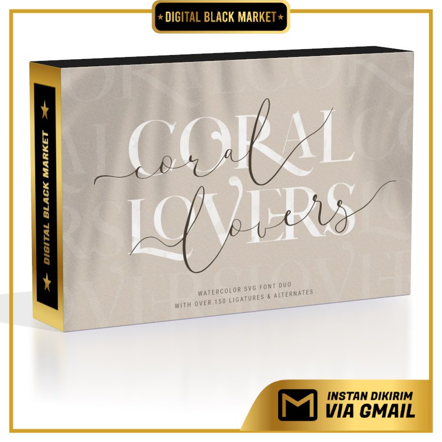 Coral Lovers SVG Watercolor Font Duo