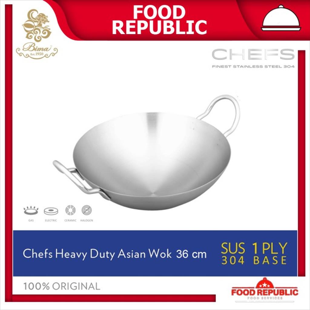 Wajan Bima Chef Asian Wok 36 cm Kuali Hongkong Stainless SUS 304 BP0101336