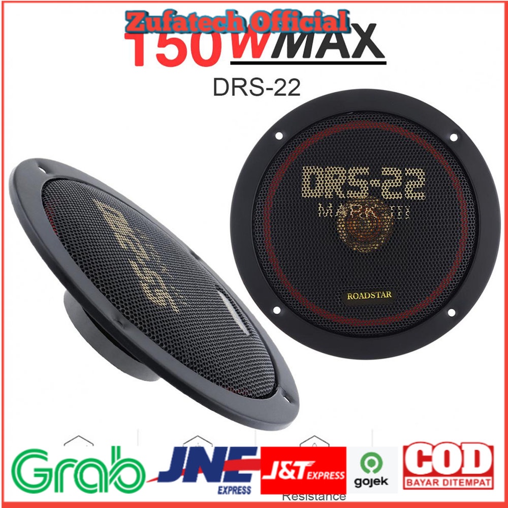 ROADSTAR Speaker Mobil HiFi 6.5 Inch 150W 2 PCS - DRS-22 - Black - 7CRS07BK