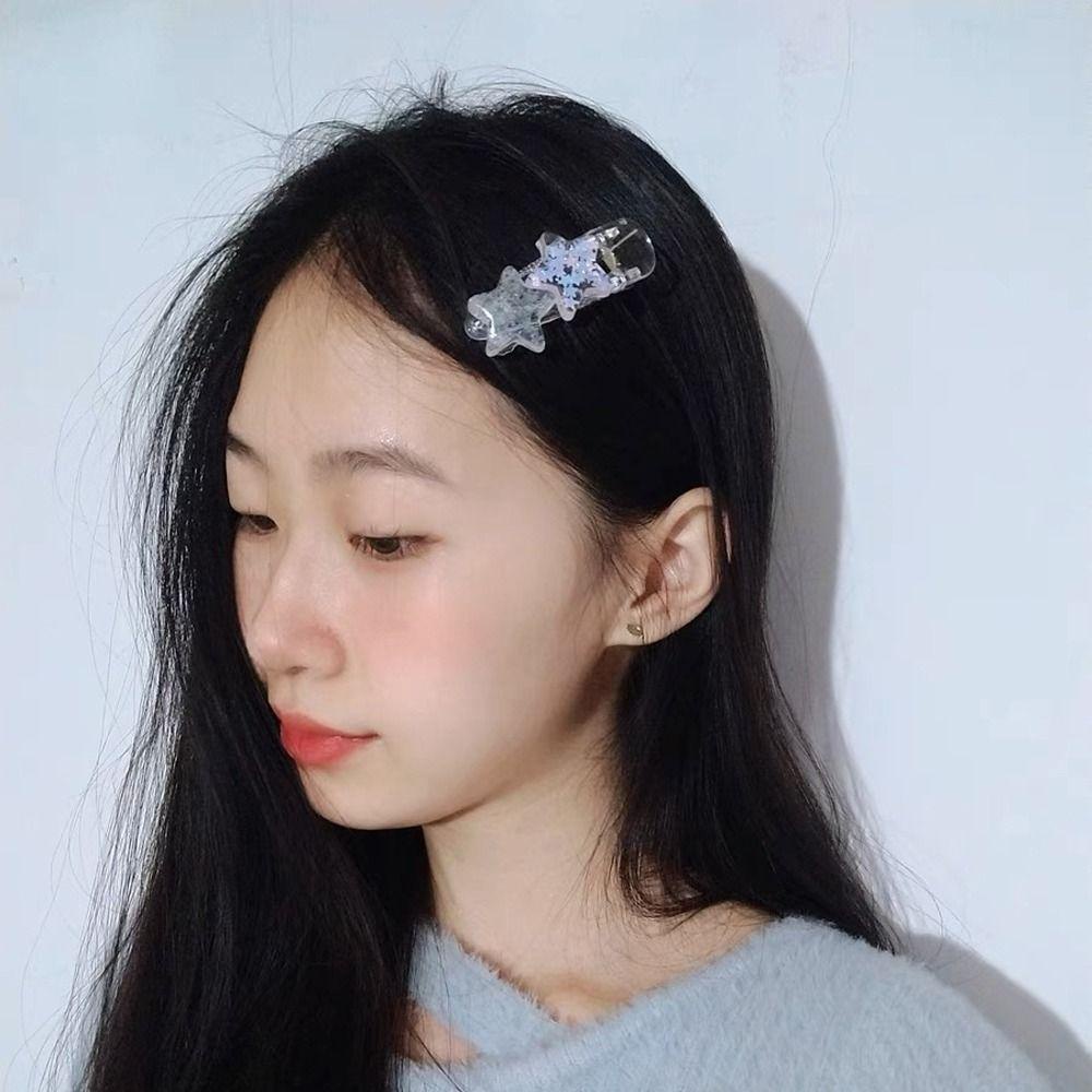 Needway Bintang Jepit Rambut Aksesoris Rambut Lucu Elegan Mengkilap Jepit Rambut Hair Side Clip Anak Jepit Rambut Jepit Kecil Y2K Gaya Jepit Rambut Hiasan Kepala Baru Korea Duckbill Clips