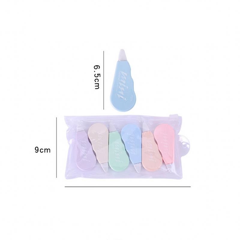 6 Pcs/set Kreatif Minimalis Populer Mini Macaron Koreksi Kaset Lucu Bergaya INS Girly Correctors Siswa Alat Tulis Perlengkapan Kantor Sekolah