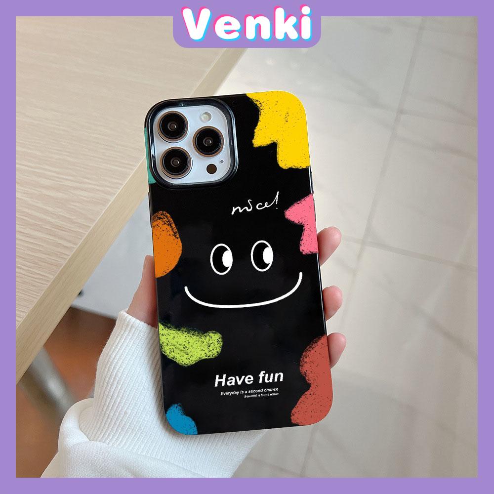 Case for iPhone 11 Soft TPU Glossy Black Candy Case Color Pigment Big Smiley Camera Protection Shockproof For iPhone 14 13 12 11 Pro Max 7 8 Plus X XR