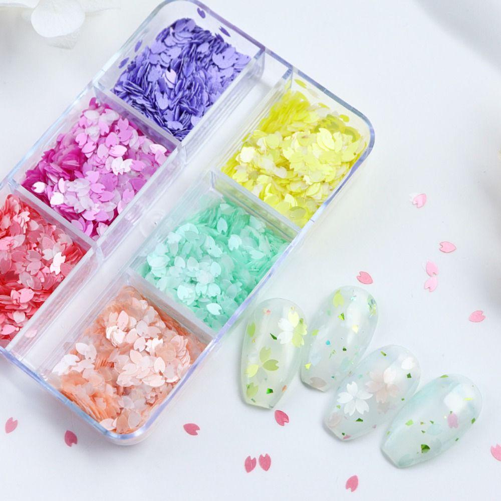 Mxbeauty Kelopak Kuku Glitter Decals Spring Nail Decoration Untuk Aksesoris Manicure DIY Profesional