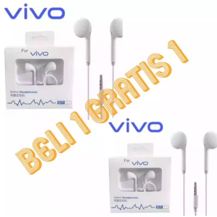 GROSIR  BELI 1 GRATIS 1Handsfree Untuk Vivo Headseat Headset Hedseat Handseat Handset Vivo V5 V5s V5 oem