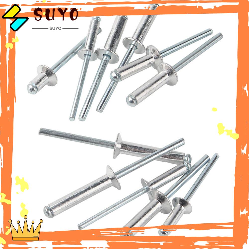 Suyo 100pcs Pop Rivets Bermanfaat 3.2mm 4mm 5mm Paku Hardware Sekrup Aluminium