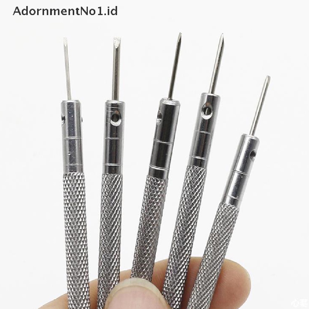 [AdornmentNo1] 5pcs Obeng Mini Dengan Mata Slotted Untuk Reparasi driver Sekrup Kacamata Jam Tangan [ID]