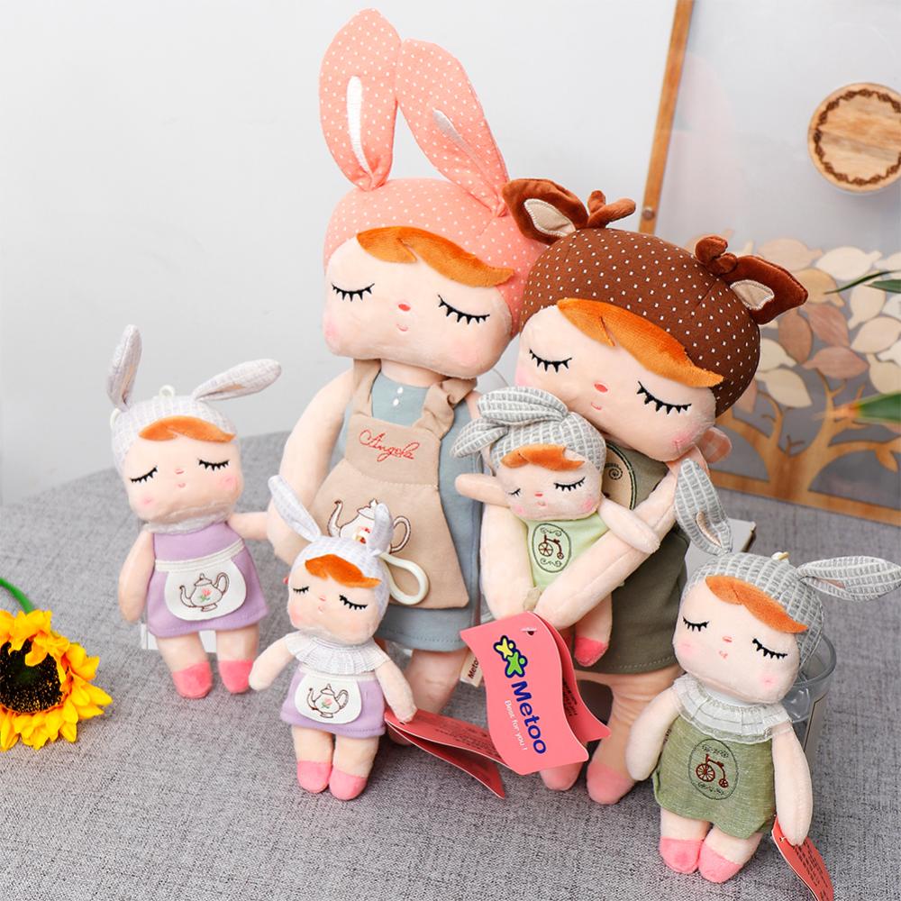 Timekey 3Pcs Metoo Vintage Angela Boneka Mainan Mewah Untuk Anak Perempuan Bayi Lucu Orang Tua Dan Anak Kelinci Angela Cantik Boneka Binatang Untuk Anak F9T6