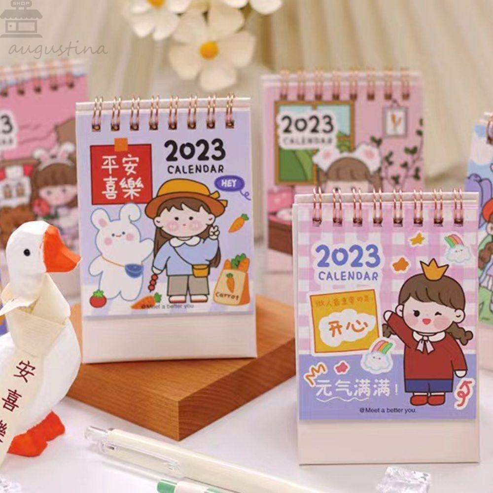 Agustinina Kalender Meja Hadiah Kreatif Mini Korea Kartun Memo Pads