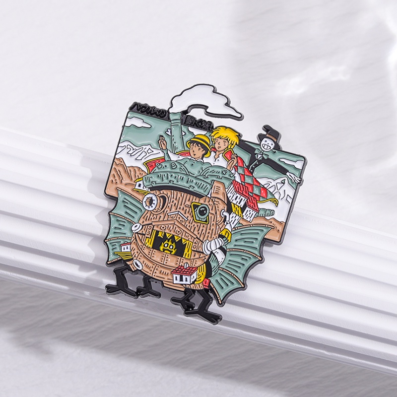 Anime Peripheral Howl's Moving Castle Lapel Pin Ransel Lencana Hadiah Untuk Teman Aksesoris Pakaian