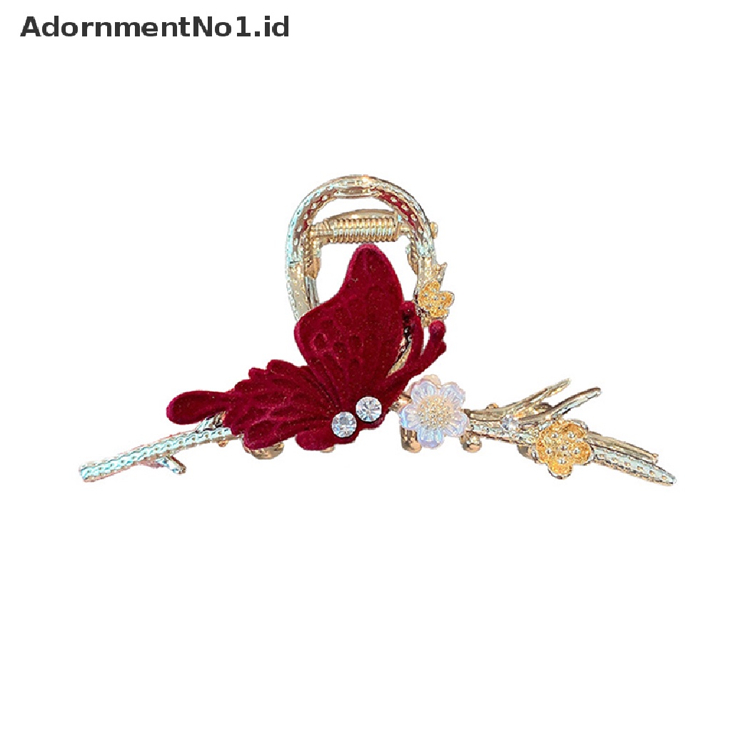 [AdornmentNo1] Vintage Butterfly Claw Clip Cakar Rambut Hiu Elegan Untuk Wanita Jepit Rambut [ID]