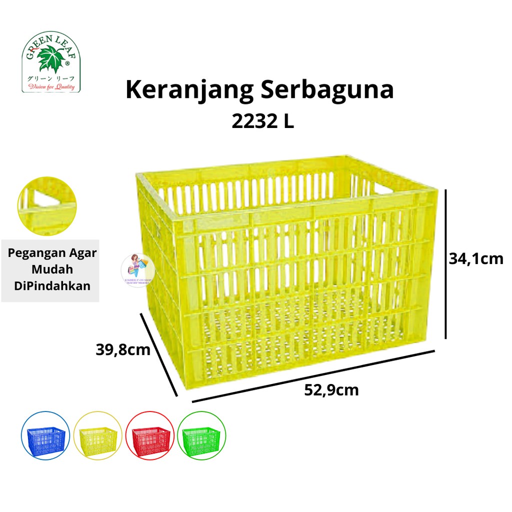 Keranjang Industri Container Box 2232 L Green Leaf