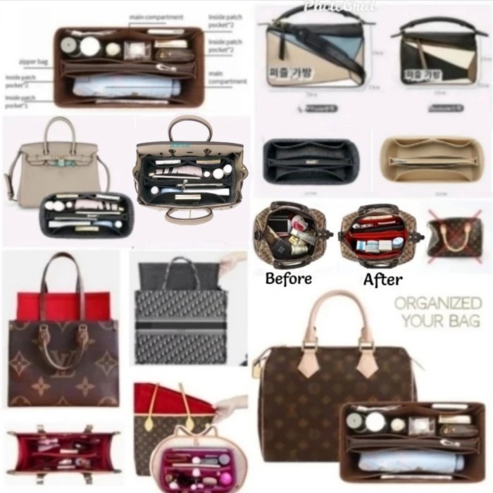 2in1 Multibrand Bag Organizer Dual in Bag Inner Bag Daleman Tas - Large