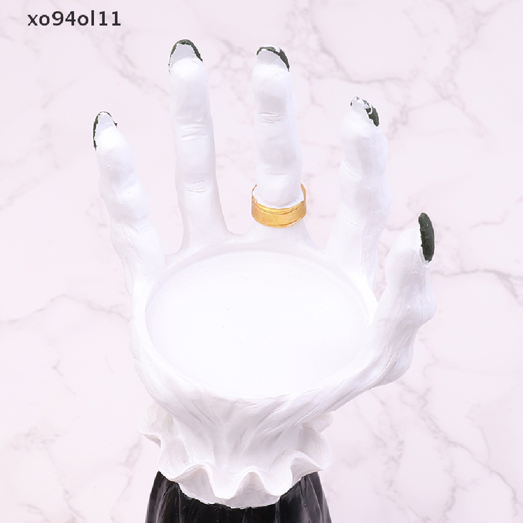 Xo Witch Hand Halloween Decor Resin Holder Gothic Decor Holder Penyihir Tangan Berdiri Golden Holiday Dekorasi OL