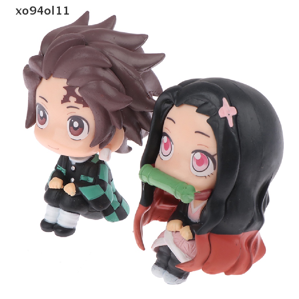 Xo Anime Demon Slayer Figure 7cm Kamado Tanjirou Kawaii Mainan Q Figural PVC Model OL