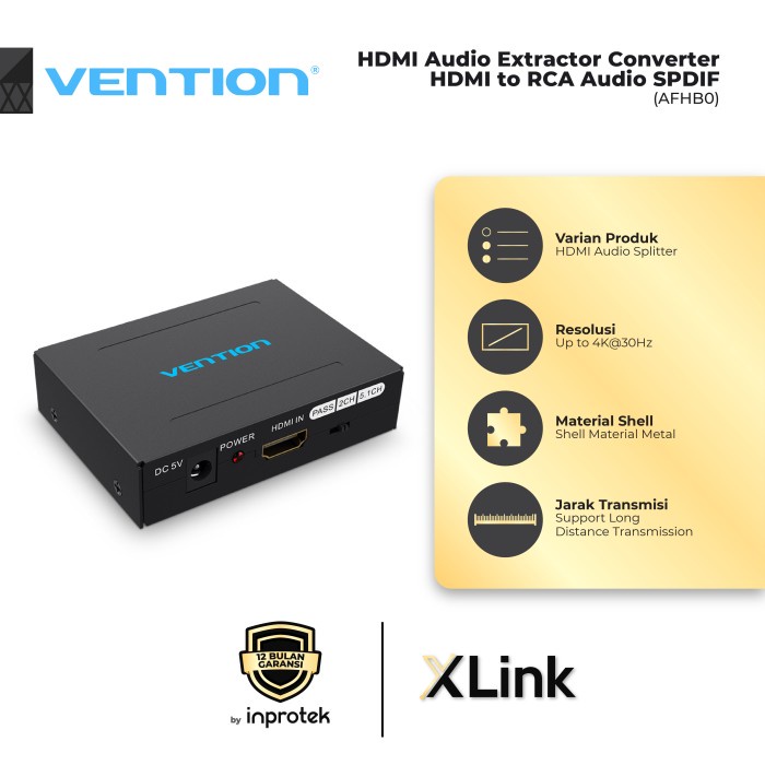 (MURAH) HDMI Audio Extractor Converter HDMI to RCA Audio SPDIF - AFH