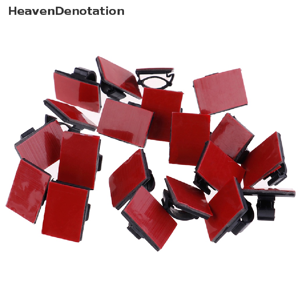 [HeavenDenotation] 20pcs self-adhesive wire tie cable clamp Klip holder Untuk Kamera dash Mobil HDV