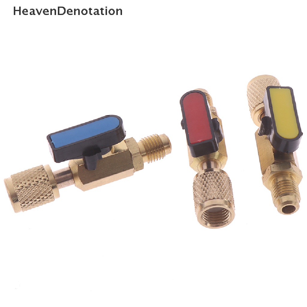 [HeavenDenotation] Ball Valve Lurus 1per4 &quot;Pria Ke1Per4&quot; Female SAE Pengisian AC Untuk R22 Refrigerant HDV