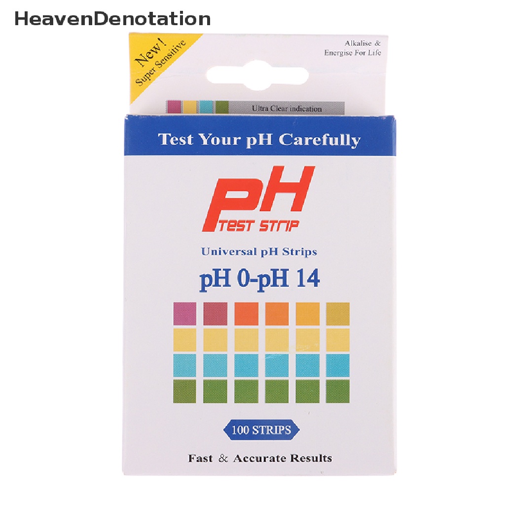 [HeavenDenotation] 100pcs PH0-14 Kertas Tes Laboratorium Rumah Tangga PH Test Strips Indikator Ilmiah Lakmus Asam Alkali Tesg PH Test Meter HDV