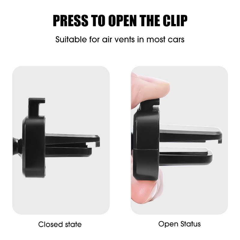 Portable Hitam Ventilasi Mobil Clip-on Phone Holder/Stopkontak Udara Otomotif Universal Tetap Bracket Gantung Aksesoris Penyimpanan Internal Kendaraan