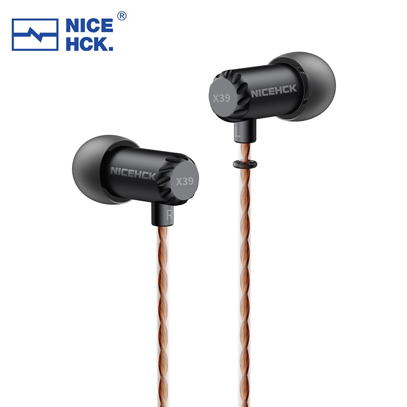 Nicehck X39 Earphone Kabel HIFI Earbuds 6mm Titanium Disepuh Headset Dinamis HD Mikrofon Vokal Bass Musik In-ear Monitor IEM