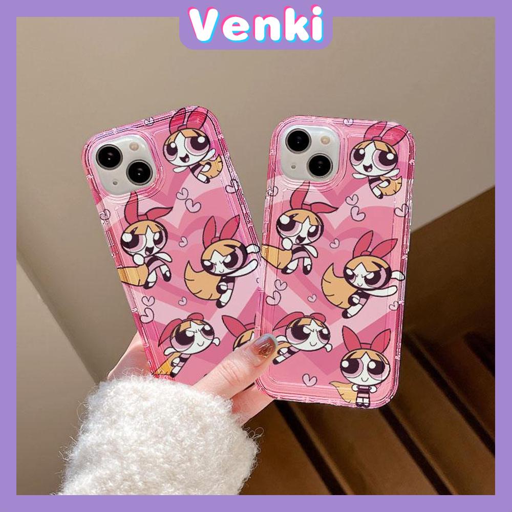 Case For iPhone 14 Pro Max Soft TPU Jelly Airbag Case Cute Cartoon Powerpuff Girls Camera Protection Shockproof For iPhone 14 13 12 11 Plus Pro Max 7 Plus X XR