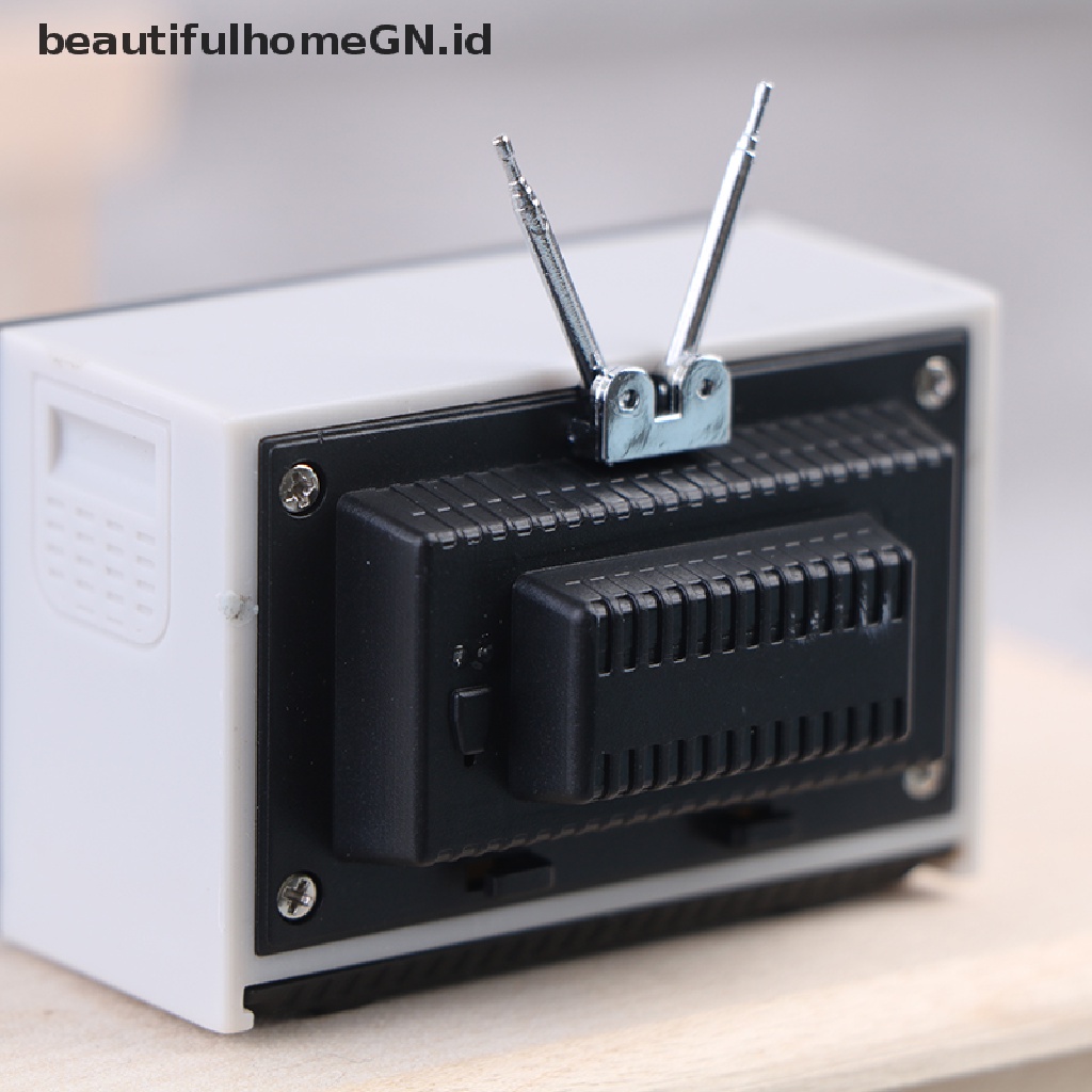 {Cantik} Ornamen Miniatur Rumah Boneka Ornamen Mainan TV Mini retro~