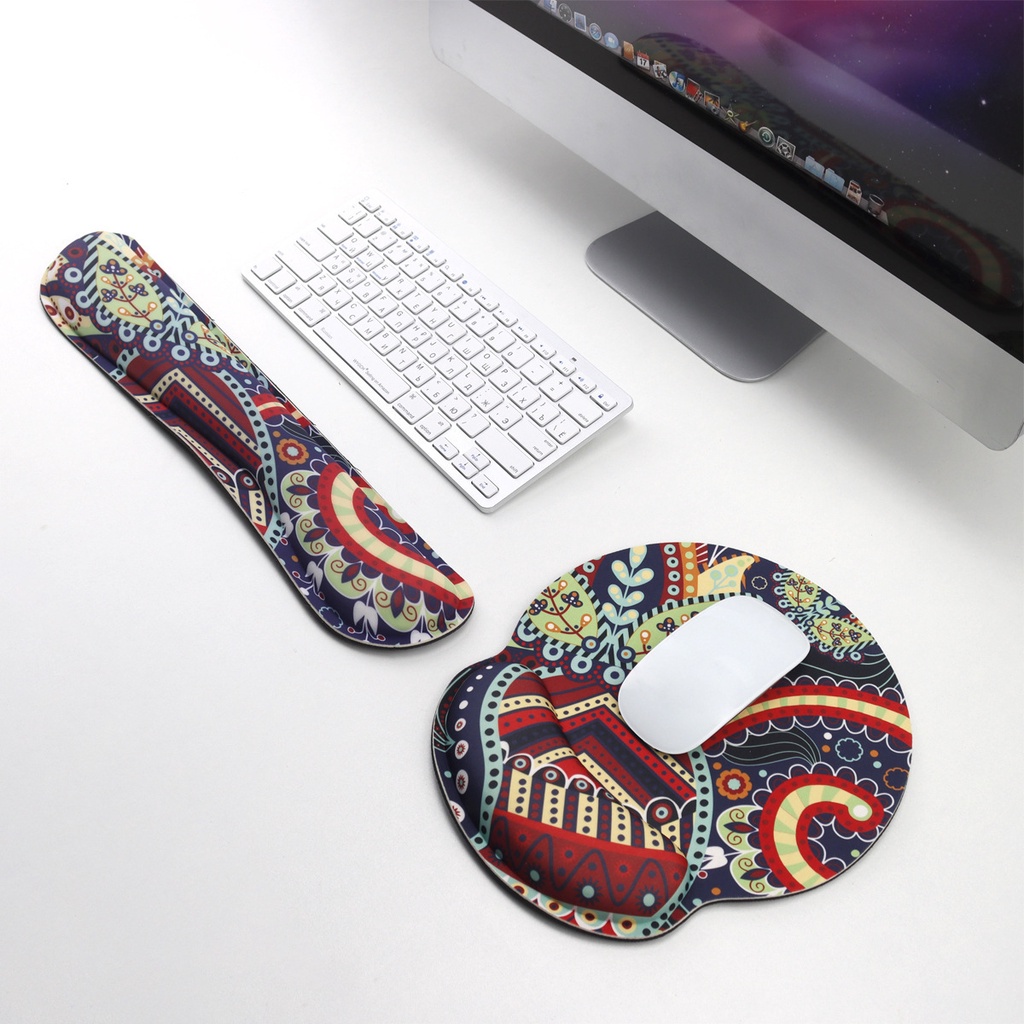 Wrist Rest Support Wrist Rest Pad Alas Mouse Ergonomis Cat Air Bunga Mawar Wisteria Owl Pesley Kartun Ruang Pelabuhan Kapal Lukisan Minyak Peta Dunia Memory Foam Mouse Pad