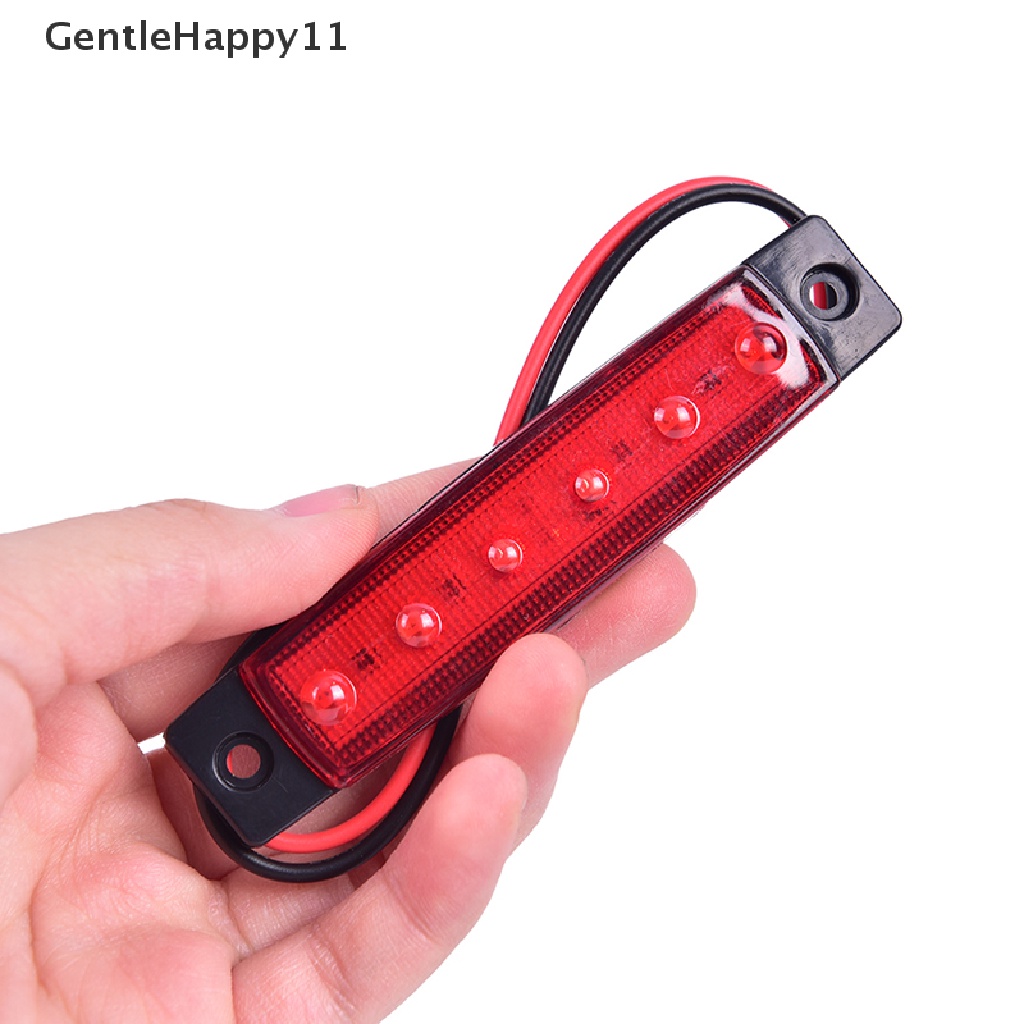 Gentlehappy 1PC 12V 6LEDS Lorry Side Marker Indicator Lampu Trailer Led Rendah Lampu Samping Belakang id