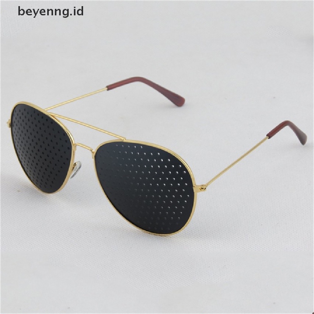 Beyen Retro Pinhole Sunglasses Lubang Kecil Kacamata Pembenah Penglihatan Kacamata Unisex ID