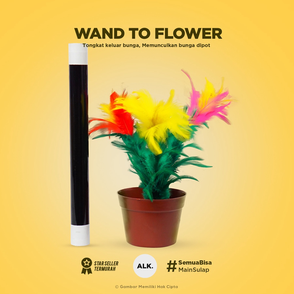Wand To Flower 3 tangkai - Tongkat jadi bunga - alat sulap tongkat