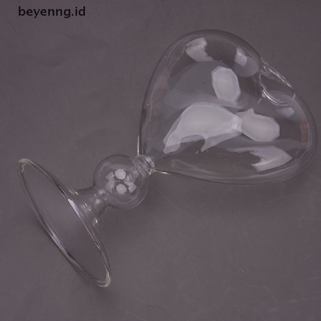 Beyen Glass Flower Planter Heart Vas Kaca Standing Dekorasi Rumah Vas Bunga Decor ID