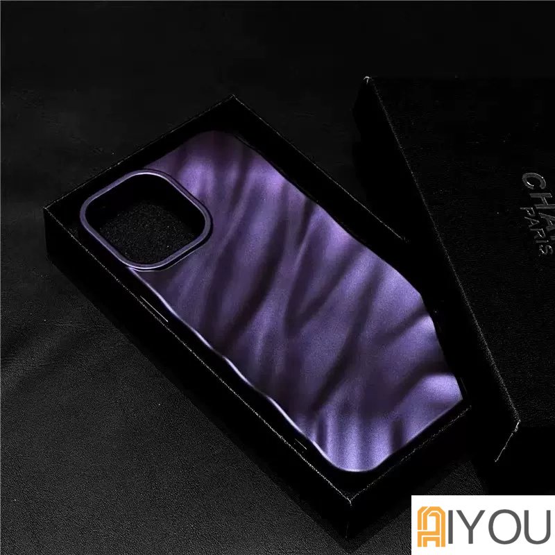 High Grade Ins Ungu Tiga Dimensi Lipit Gelombang Bumper Casing Shockproof Phone Case Untuk Iphone 11 Pro Max 12 13 14 Pro Max XR Xs Max7 8plus 13Promax Non-slip Cover
