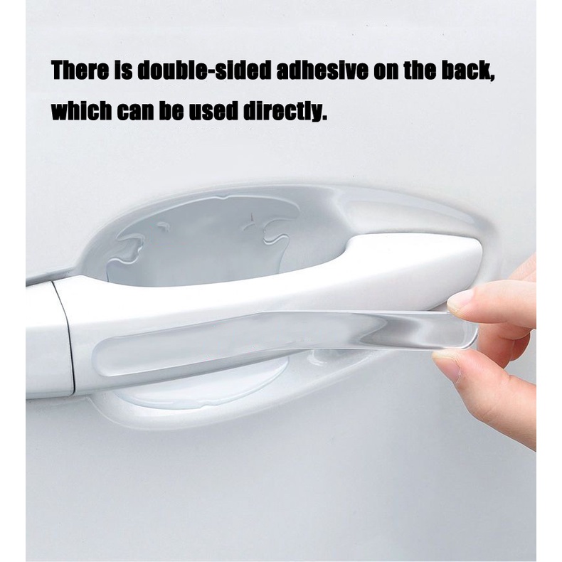 4/8pcs Stiker Pelindung Mangkok Pintu Perekat Transparan Tebal Mobil, Gagang Pintu Stiker anti Gores, Pegangan universal, Pinggiran Pintu Mobil Produk Hias strip anti-Tabrakan