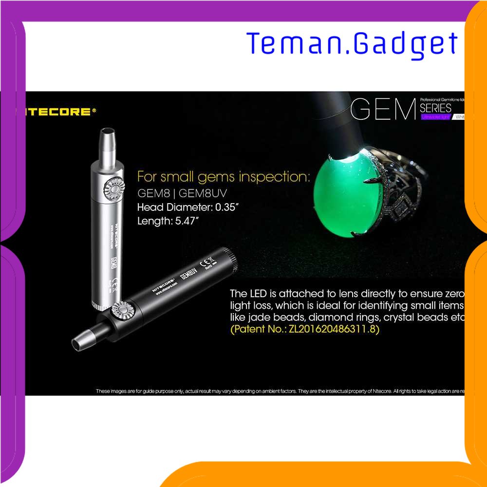 TG - LMP NITECORE Senter Indentifikasi Batu Mulia UV XP-L HI V3 IPX8 500 Lumens - GEM8