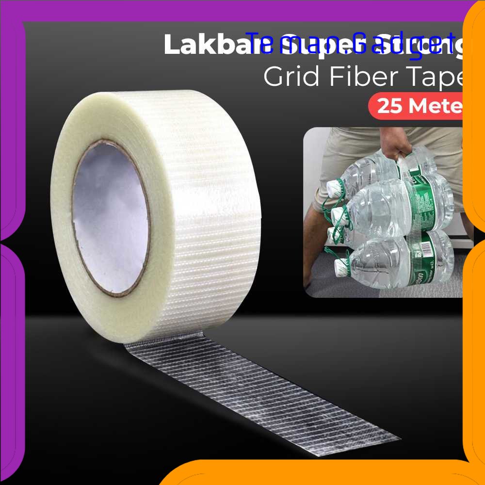 TG - ATK YX Lakban Super Strong Grid Fiber Tape 25 Meter - GF25M