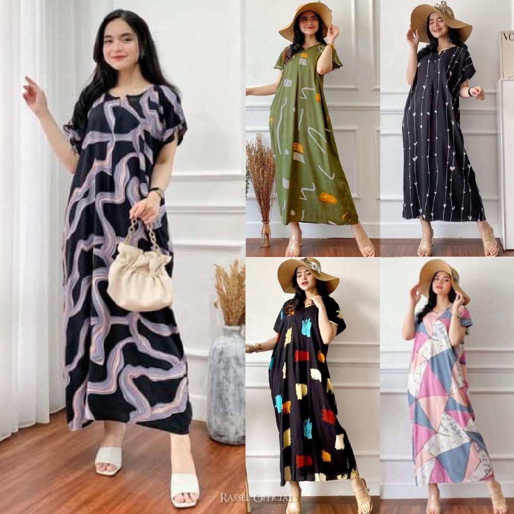 Daster Panjang Semata Kaki Busui Kekinian Non Ruffle - Rassel Store