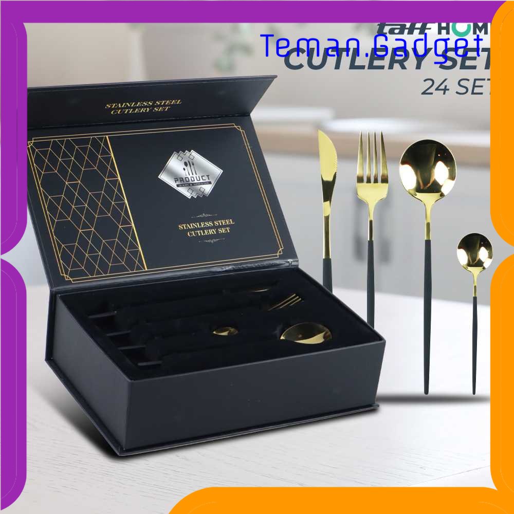 TG - DPR TaffHOME Cutlery Set Alat Makan Sendok Garpu Stainless Steel 24 PCS - TW873