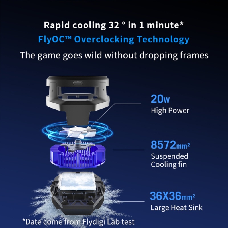 Vivi Flydigi B6 Silent Cooler Fan Semikonduktor Klip Belakang Heat Sink Dengan Ring Light