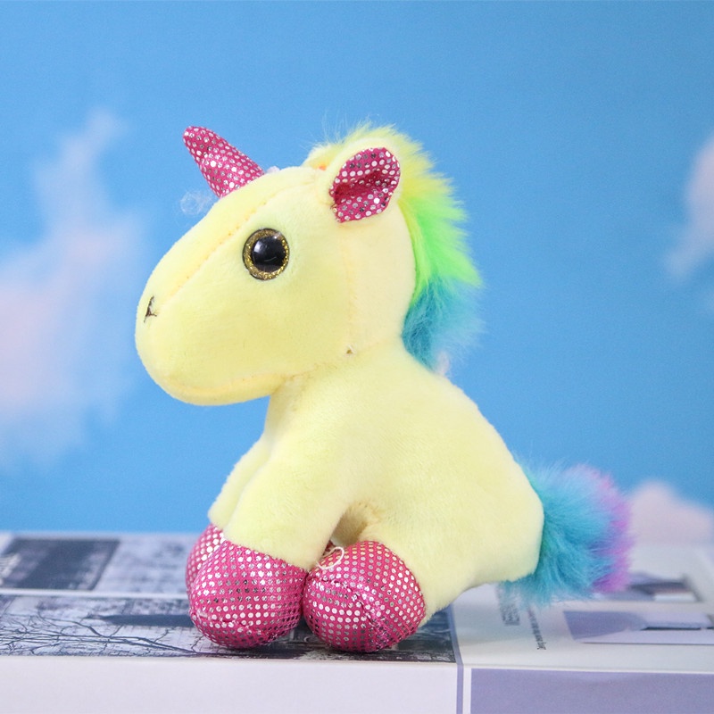 Rainbow Unicorn Plush Doll Liontin Tas Gantungan Kunci Hadiah Pasangan Pernikahan Cakar Sprinkler