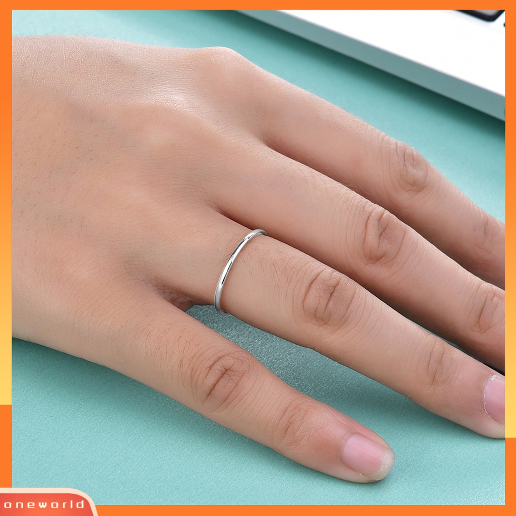 [EONE] Cincin Indah Eye-catching All-match Hias Glittery Titanium Steel Cincin Pasangan Sederhana Untuk Anniversary