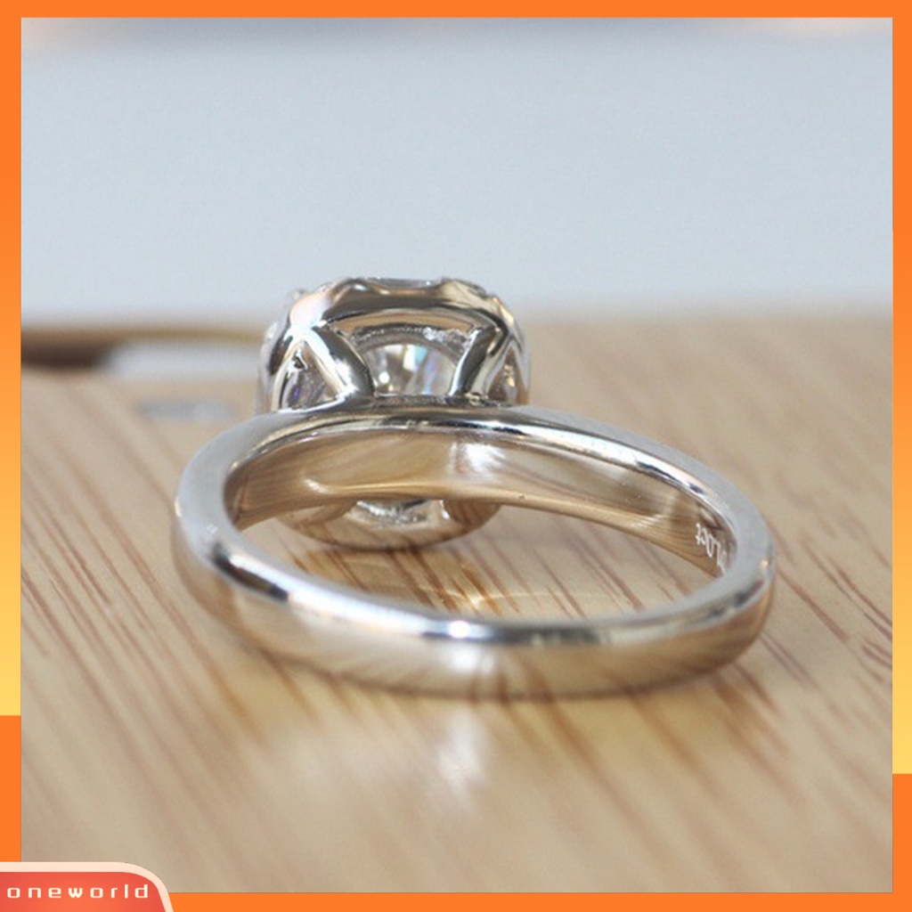 [EONE] Wanita Cincin Bulat Geometri Electroplating Halus Anti Luntur Dekorasi Hadiah Berlian Imitasi Mengkilap Pertunangan Pernikahan Ring Untuk Pacaran