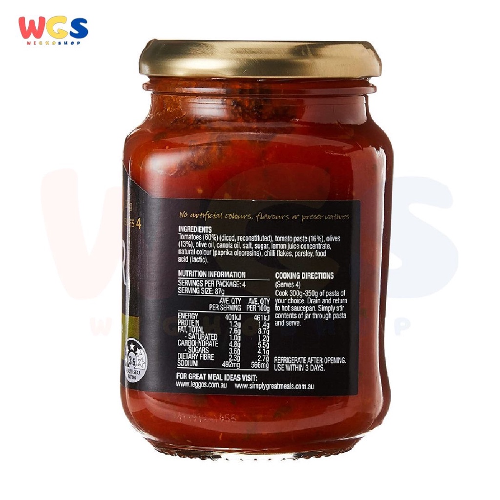 Leggo's Stir Through Tomato - Olive &amp; Chilli Rich Blend Sauce 350g