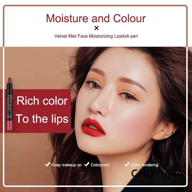 【COD】DNM  Lipstik Matte Kiss Matte Soft Lipstick Clay Lipstick Pencil Tahan Lama-CH