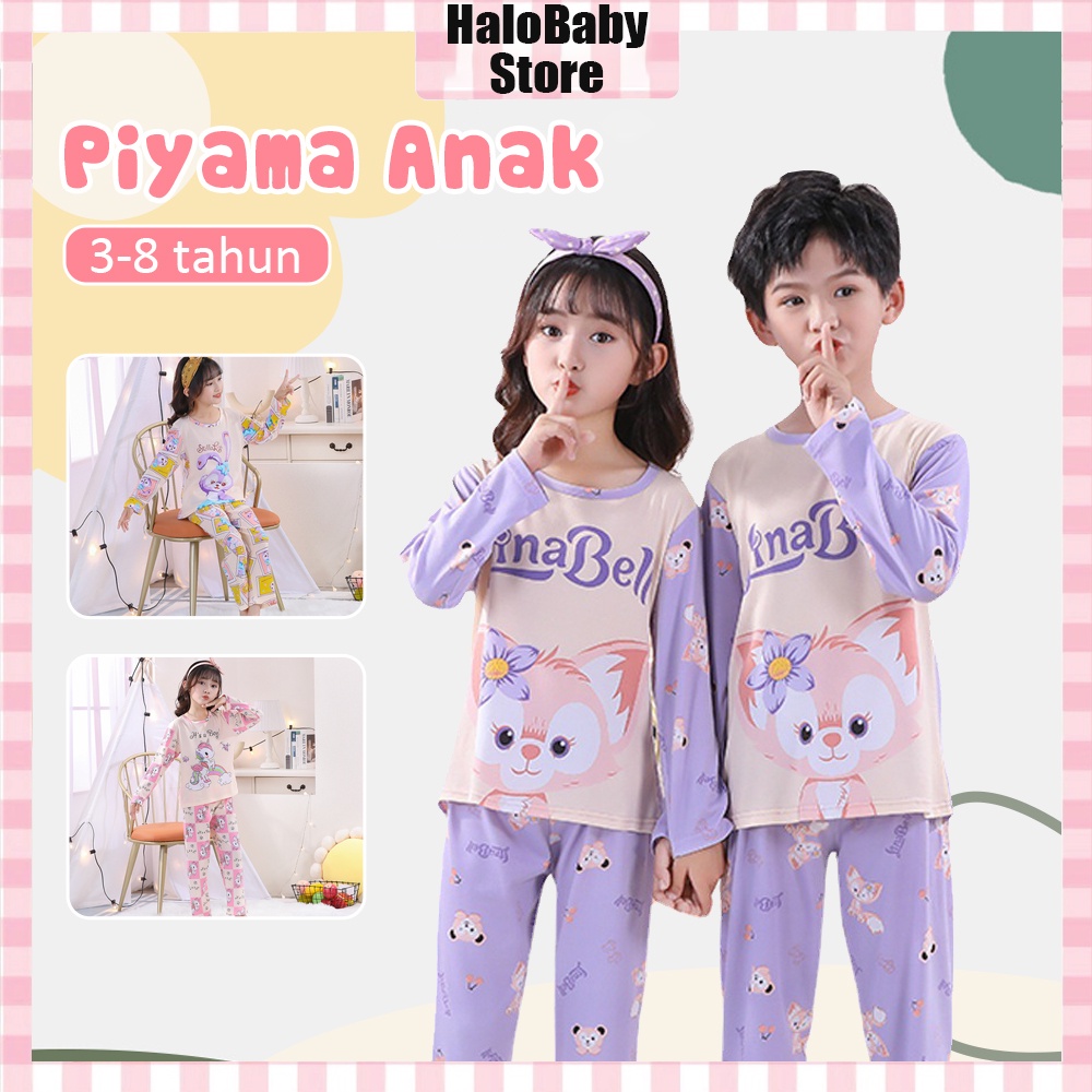 Halo Baby Piyama Setelan Baju tidur anak laki laki perempuan/Lengan Panjang Celana Panjang 3-8 tahun /Piyama Anak