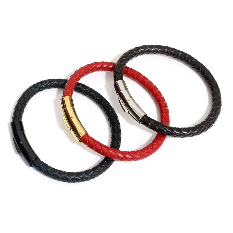 4buah/set Adjustable Pria Gelang Kulit Dikepang PU Hitam Coklat Gelang Daun Kehidupan Kemudi Snap Gelang Dikepang Tali Kulit Sapi Pesona Gelang Hadiah