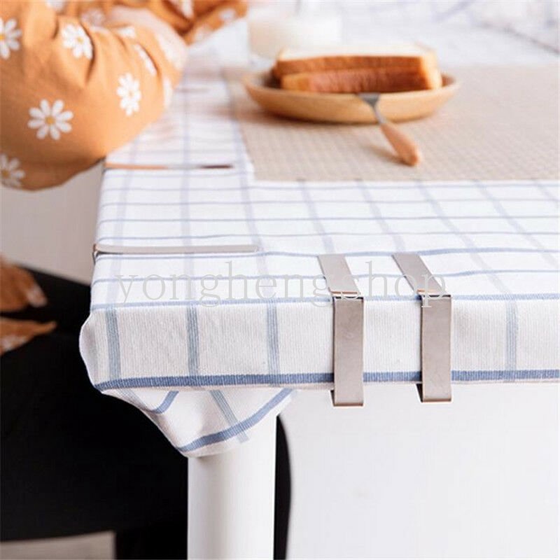 6pcs/set Stainless Steel Table Cloth Clip Wedding Promenade Penutup Meja Pemegang Tahan Angin Pesta Piknik Taplak Meja Tetap Klip Adjustable Klem