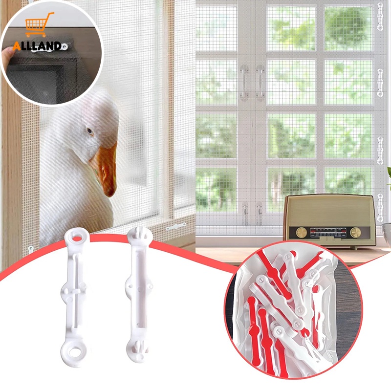 8pcs/set Portable Self Adhesive Detachable Screen Fixed Clip/Jendela Jaring Anti Nyamuk Mounting Gesper/Rumah Serbaguna Mesh Tulle Pengikat Penjepit