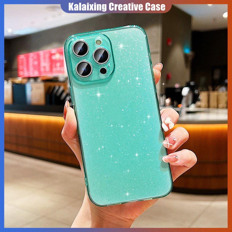 Soft Case Mengkilap Untuk iPhone 12Mini Xs Max XR 67 8 Plus Dengan Perlindungan Lensa Warna Neon Penutup Belakang