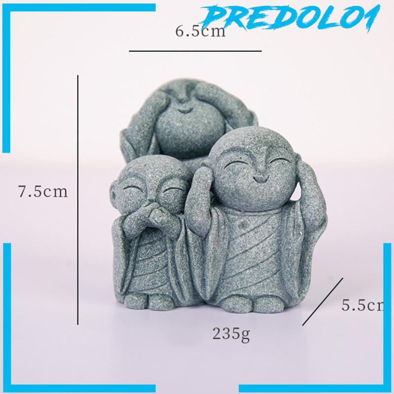 [Predolo1] Patung Dekorasi Tank Ikan Buddha Monk Figurine Untuk Mejataman Mobil